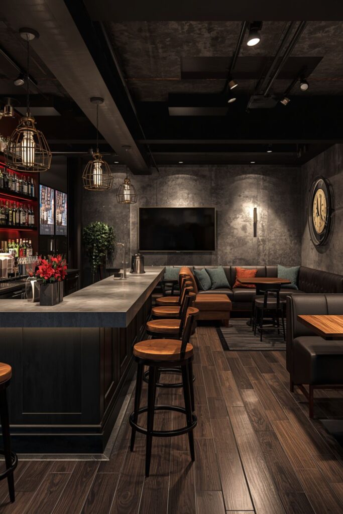 Charcoal Concrete Industrial Bar